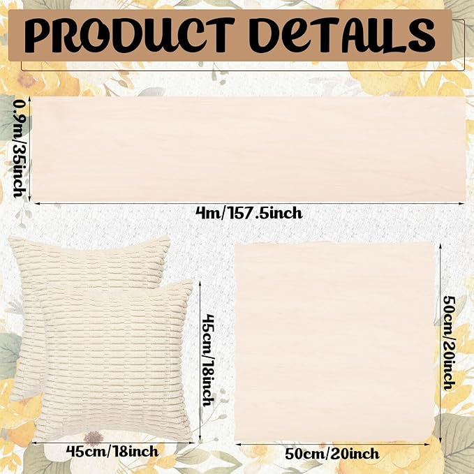 91 x 71 Extra Large Outdoor Boho Picnic Blanket with White Table Runner, 6 Throw Pillow Covers 6 Napkins Woven Cotton Yarn Oversize Beach Blanket Washable Picnic Camp Wedding