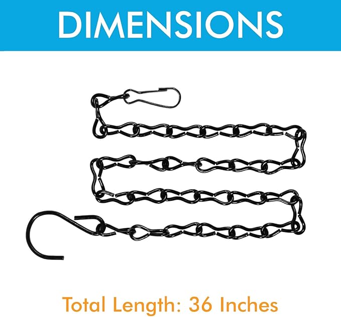 4 Pack 36 Inches Hanging Chain for Bird Feeders, Planters, Birdbaths, Billboards, Lanterns, Chalkboards, Decorative Ornaments (36 Inch 4pc)