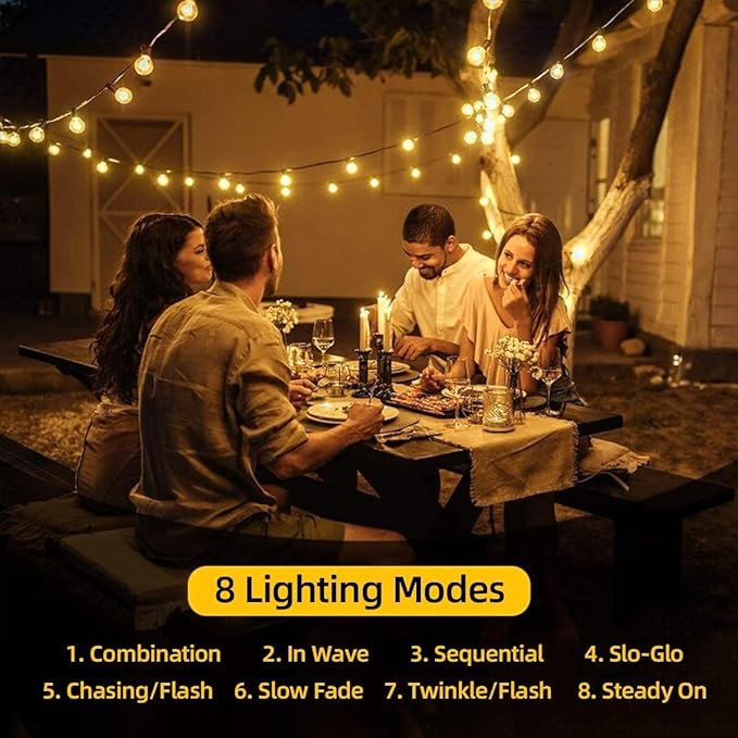 Solar String Lights, Small Crystal Ball ，Outdoor String Light 60 LED 40ft 8 Lighting Modes Waterproof Solar Powered Patio Solar Light for Garden Yard Porch Wedding Party Decor (Warm White)