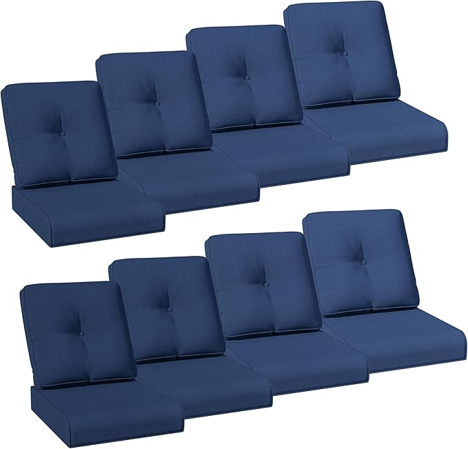 Joyside Outdoor Chair Cushions Set, 22x25/22x24 Inch Patio Furniture Deep Seat Cushions, Water Resistant & Thick Cushion, Outdoor Replacement Cushions for Seat and Sofa