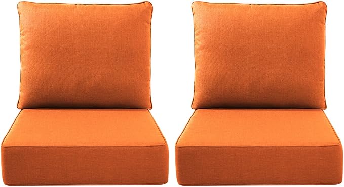 Luxury Outdoor Seat Cushion Set-22 x 24 x 6 Inch Outdoor Chair Cushions with Water Resistant & Removable Cover Outdoor Cushions for Patio Furniture Chair Sofa Couch