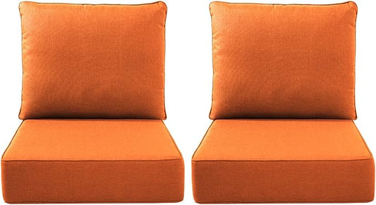 Luxury Outdoor Seat Cushion Set-22 x 24 x 6 Inch Outdoor Chair Cushions with Water Resistant & Removable Cover Outdoor Cushions for Patio Furniture Chair Sofa Couch