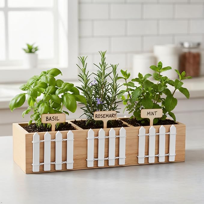 Miniature White Picket Fence - 35 Inch Length DIY Small Wooden Fence for Crafts, Dollhouses, Fairy Gardens, Plant Pots & Micro Landscapes, 2Pcs (4 Inch High)