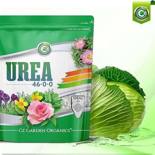 Urea Fertilizer 46-0-0 Made in USA - 5LB Plant Food for Indoor/Outdoor Flowers & Gardens - Promotes Lush Growth - Lettuce, Green Lawns, Fruit, Vegetables, Citrus Trees, Tie Dye Granules Prills