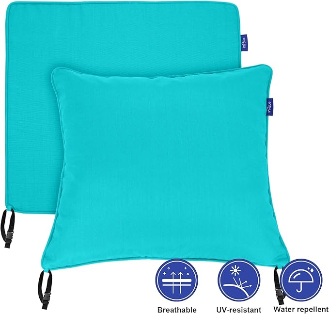Deep Seat Cushions, Outdoor Cushions, Patio Furniture Cushions, Deep Seat & Back Cushion Patio Cushions for Backyard Couch Sofa Fade Resistant (24x24x4 inches 4 Sets, Solid Peacock Green)