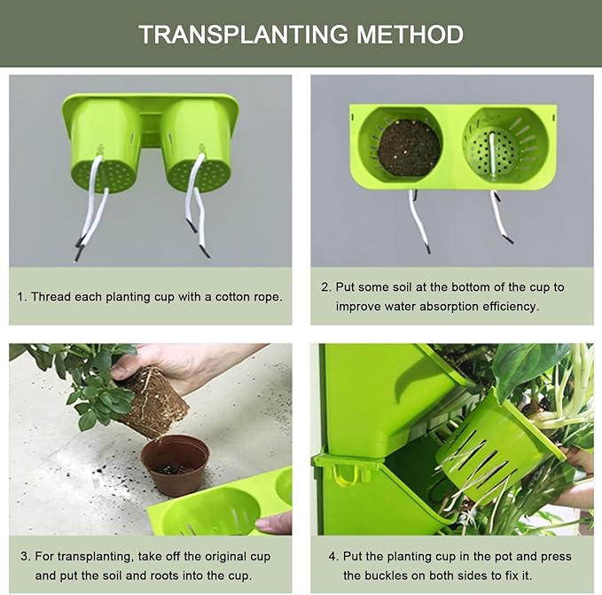 Vertical Wall Planter Stackable Wall Planter Garden Self Watering Wall-Mounted Planter Plant Flower Pot Holder for Indoor Outdoor Wall Plants Vegetables Decoration(White)
