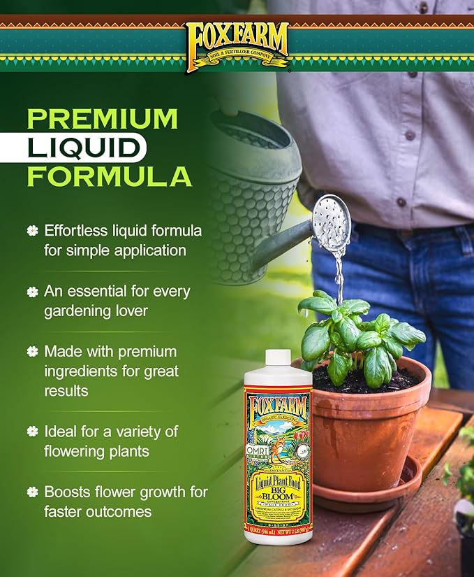 FoxFarm Fertilizer Soil Trio Liquid Nutrient: Tiger Bloom, Grow Big, Big Bloom Quart Bottles - (Pack of 3-32 oz)
