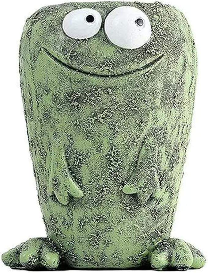 Big and Small Eye Frog Planter - Fun Succulent Planter for Indoor and Outdoor Tabletop Decorations, Wacky Frogs, Christmas/Birthday Fun Gift. (Frog A)