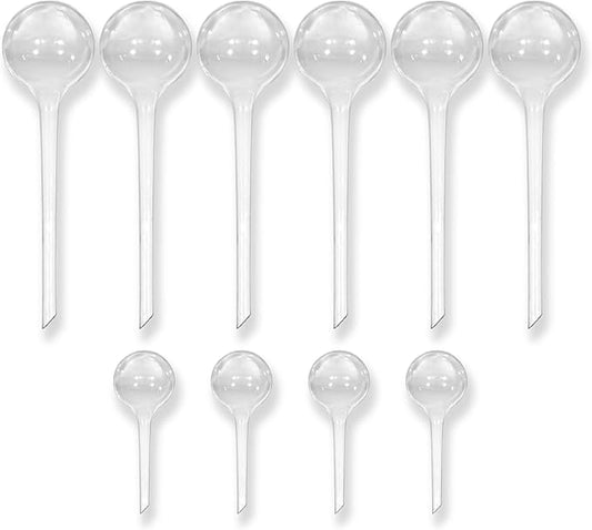 Automatic Plant Watering Globes, Self Watering Planter Inserts (Set of 10) | Clear Plastic Bulbs | 6 × 300ml + 4 × 70ml | Indoor & Outdoor Use