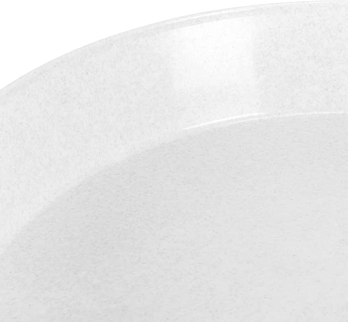 10 Inch (8.3in Base) Single Plant Saucer - White Granite Colored Polypropylene Made in USA