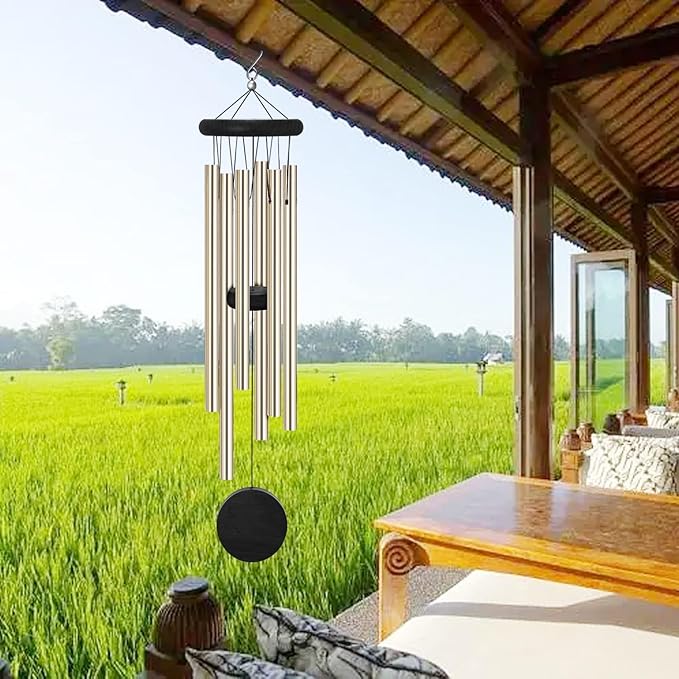 2 Pack Memorial Wind Chimes Outdoor,Garden Wind Chimes with 6 Aluminum Alloy Tubes and Hook,Memorial Wind Chimes for Home Decor Garden Patio Outdoor
