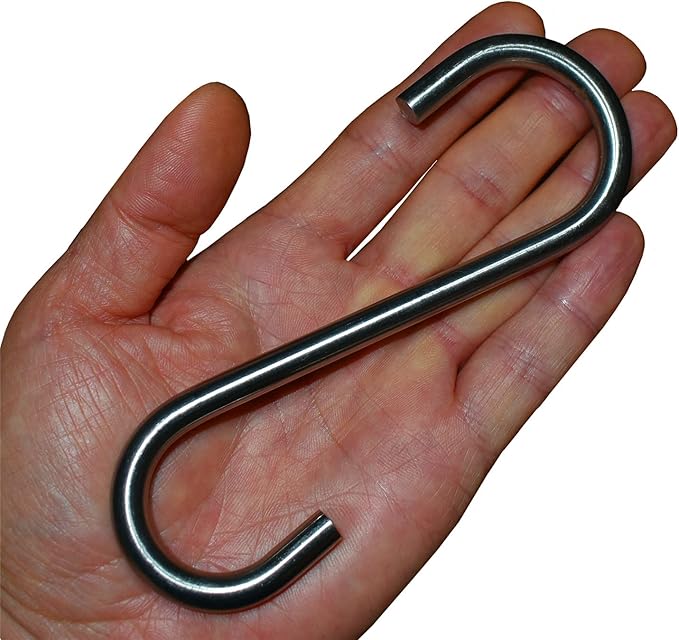 Heavy Duty S Hooks Hanging Metal Hook Large 304 Stainless Steel Diameter 5/16 in Rust Proof for Swing Hammock Garden Outdoor Tools