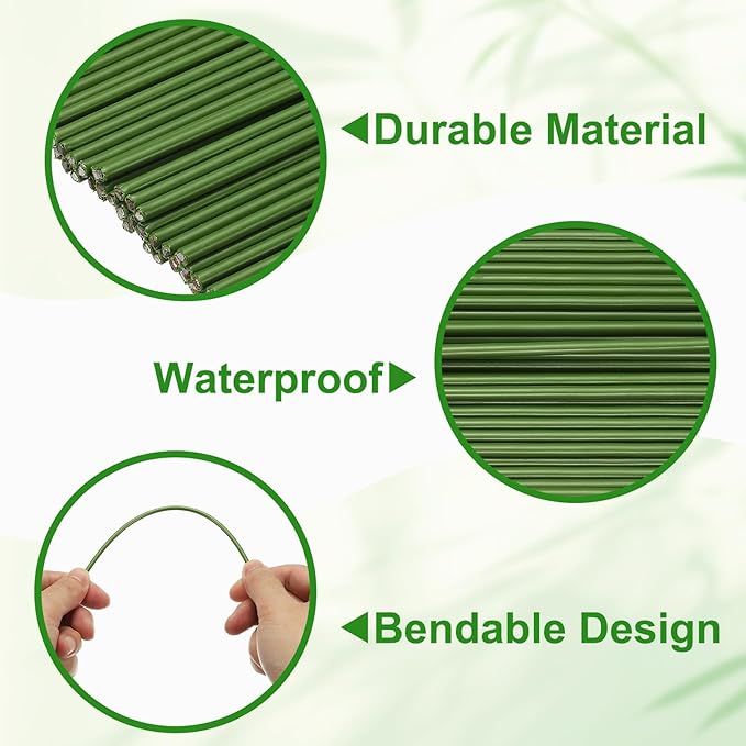 uxcell 20pcs Green Plant Support Stakes, 11.8" Bendable Garden Plant Sticks Plastic Single Stem Plants Support Stakes with Ties for Potted Plants Flowers Orchid Peony, Green