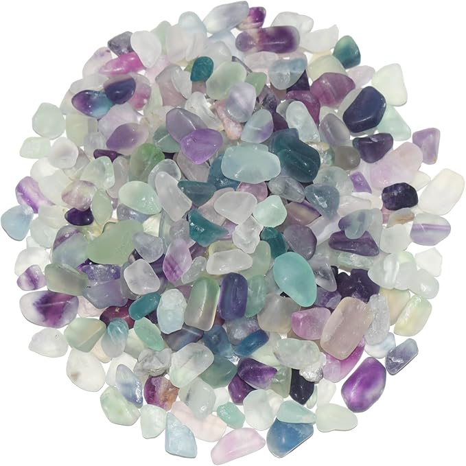 2 Lb/920g Pebbles for Indoor Plants, Bamboo, Crafts, 0.2-0.35" Small Plant Pebbles for Pots Indoor Drainage, Fluorite Crystal Chips, Decorative Gravel for Aquarium, Fish Tank