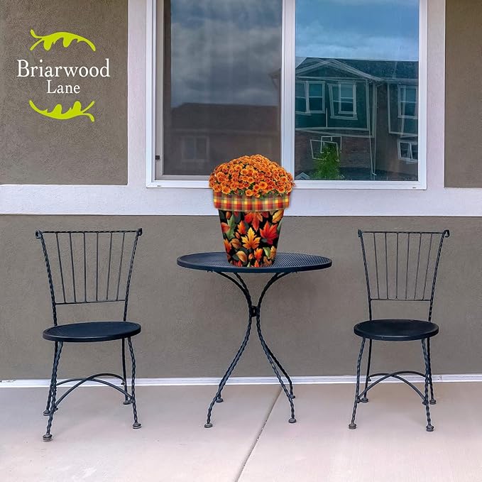 Briarwood Lane Fall Planter 11.75" x 11" x 11" Autumn Color Leaves Medium for Fall Planter
