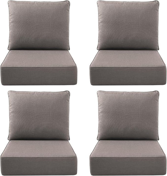 Luxury Outdoor Seat Cushion Set-22 x 24 x 6 Inch Outdoor Chair Cushions with Water Resistant & Removable Cover Outdoor Cushions for Patio Furniture Chair Sofa Couch