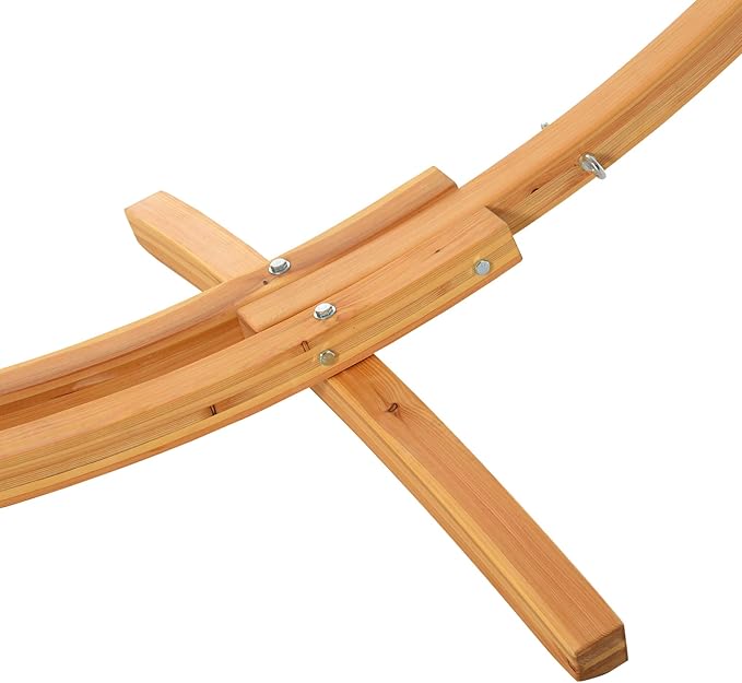 CHARMMA 10.6' Wooden Hammock Stand Universal Garden Picnic Camp Accessories, 264lbs, Natural