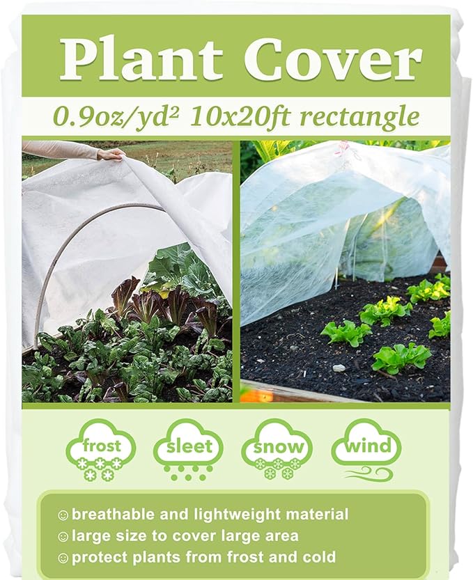 Plant Covers Freeze Protection 10x20ft Floating Row Cover 0.9oz/yd² Plant Covers for Winter Garden Fabric for Cold Sun Protection