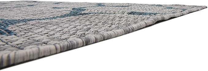 Unique Loom Outdoor Trellis Collection Area Rug (4' 1" x 6' 1" Rectangle, Gray/ Ivory)
