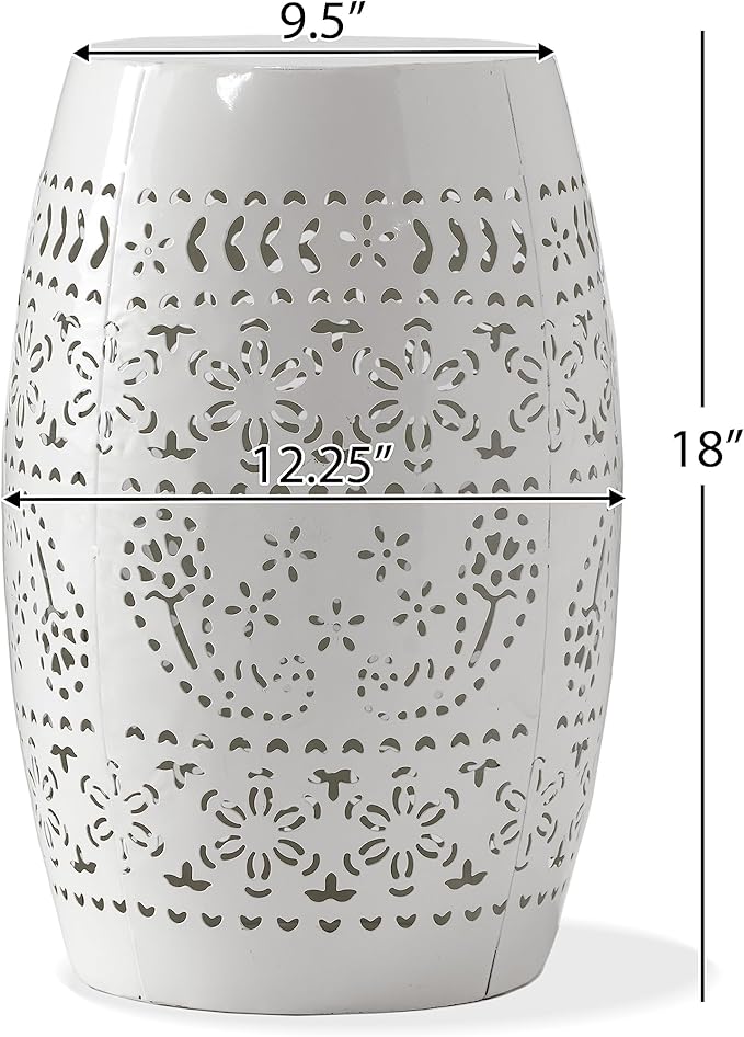 Christopher Knight Home Ruby Outdoor 12" Iron Side Table, White