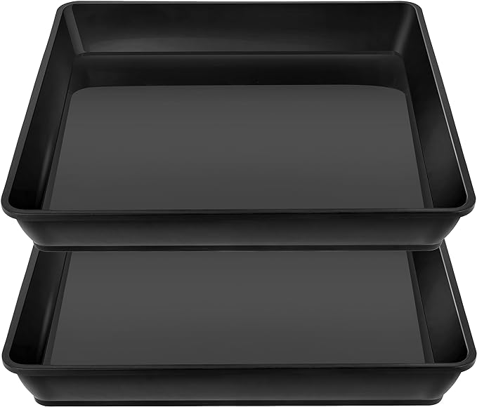 Square Plant Saucer 16 Inch 2 Pack, Duty Plastic Plant Saucer, Heavy Duty Plant Pot Saucers, Garden Large Deep Plant Trays for Pots, Planters for Indoors and Outdoors Plants.