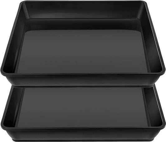 Square Plant Saucer 16 Inch 2 Pack, Duty Plastic Plant Saucer, Heavy Duty Plant Pot Saucers, Garden Large Deep Plant Trays for Pots, Planters for Indoors and Outdoors Plants.