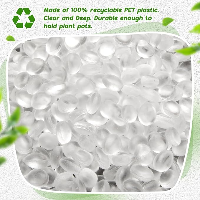 Hoolerry 15 Pcs Plastic Plant Saucer Clear Deep Drip Tray Thickened Clear Plant Saucers Trays for Pots Deep Drip Trays for Home Garden Indoor and Outdoor Potted (10,12,14 Inch)