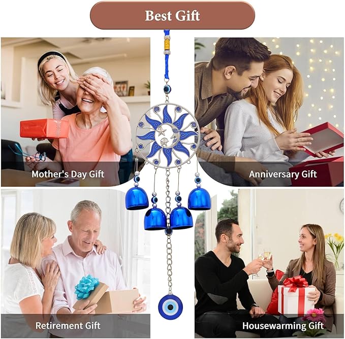 BWINKA Unique Wind Chimes for Outdoor Garden Home Hanging Decoration (Eye-Sun2)