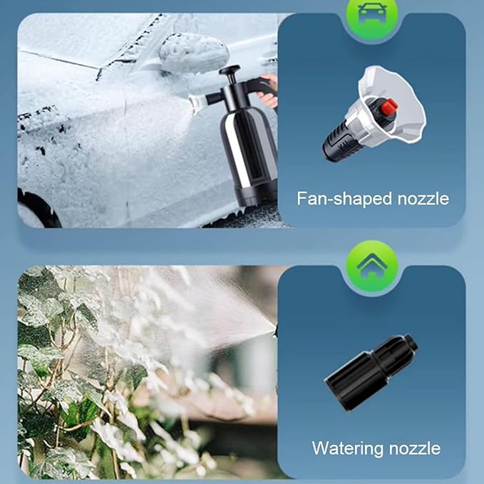 Foam Sprayer – 33x25.5cm PP, Handheld 2L Cannon, Hose Tool | Perfect for Vehicle Maintenance, Lawn Cleaning, Patio Surfaces, Household Care, Car Detailing, Multi-Purpose Garden Tool, Even Spray