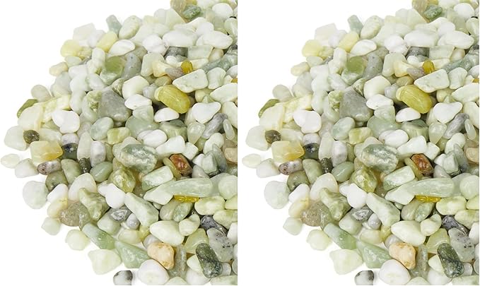 GASPRO 10 Pound Pebbles for Indoor Plants, 3/8 Inch Decorative Pebbles for Bamboo, Vase, Succulents, Garden, Landscaping, Highly Polished and Smooth Surface, Jade (Pack of 2)