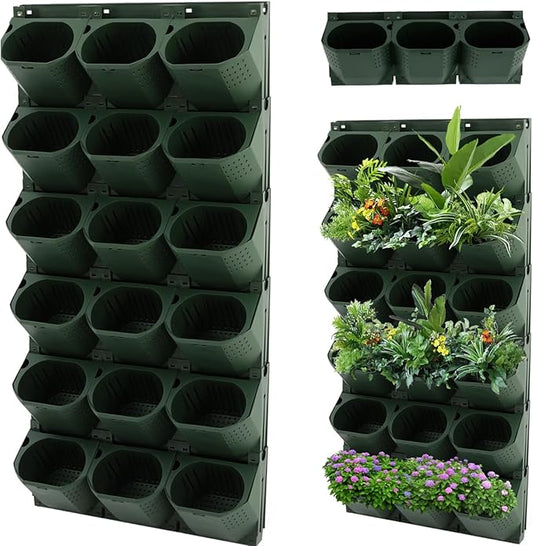 36 Pots Vertical Garden Planter Self Watering Vertical Wall Planter Wall-Mounted Stackable Hanging Planters for Indoor/Outdoor (Green)