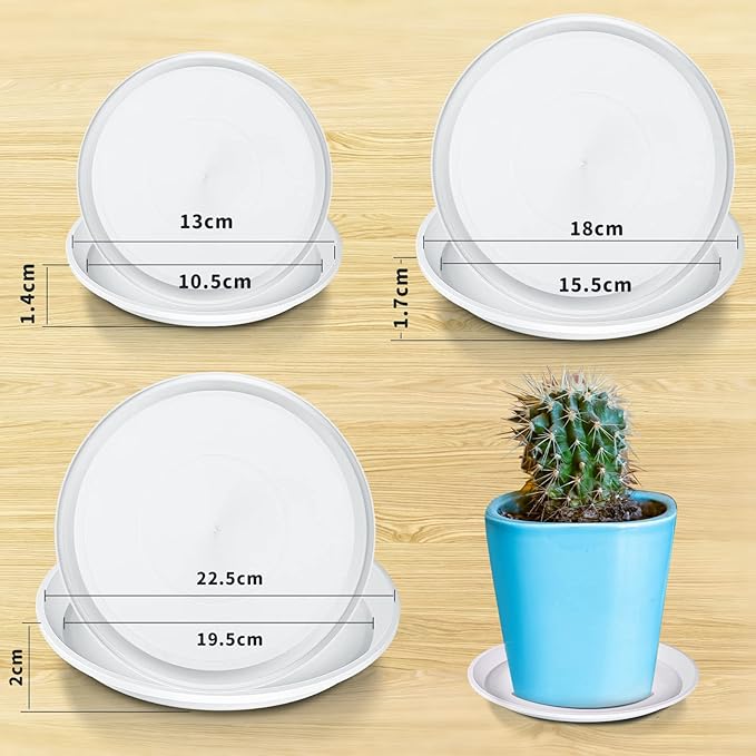 Patelai 10 Pack Plant Saucer, 4/6/8 Inch Plant Drip Trays for Pots, Flower Pot Saucers, Planter Drip Tray for Home Garden Indoor and Outdoor Planter Water Drainage Protection