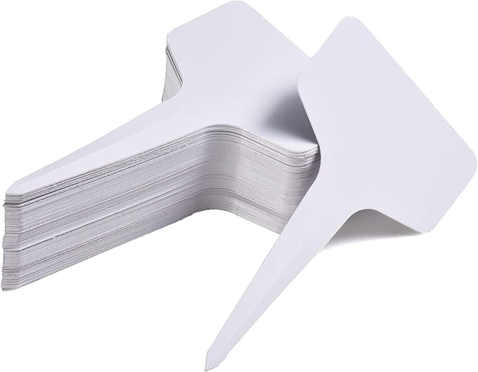 150 Pcs 6x10cm Plant Labels T-Type Waterproof Garden Tags Nursery Markers Plant Identification Stakes, White