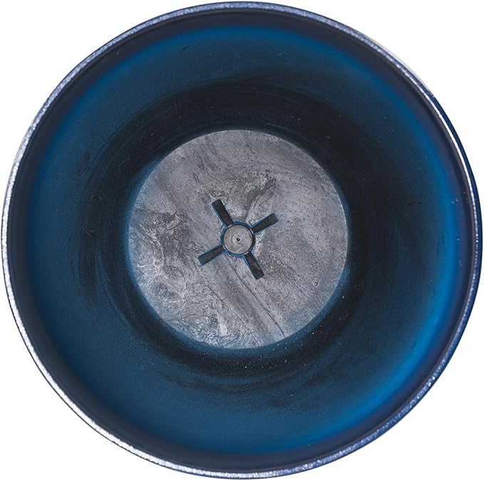 Glitzhome 16.75" H Garden Tall Planter Pots,Set of 2 Morden Round Faux Ceramic Tall Planter with Drainage Holes,Large Flower Pots for Outdoor Indoor,Cobalt Blue