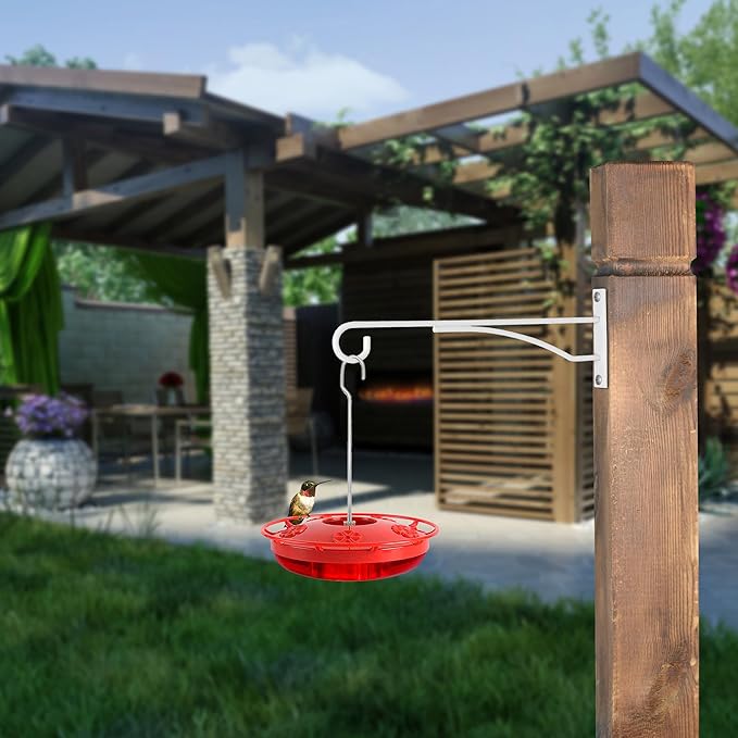 8" White Plant Hangers 6 Pack, Hanging Plant Bracket for Wall Fence Porch Outdoor Indoor, Metal Plant Hooks for Basket, Flower, Planter, Feeder, Lantern, Wind Chime