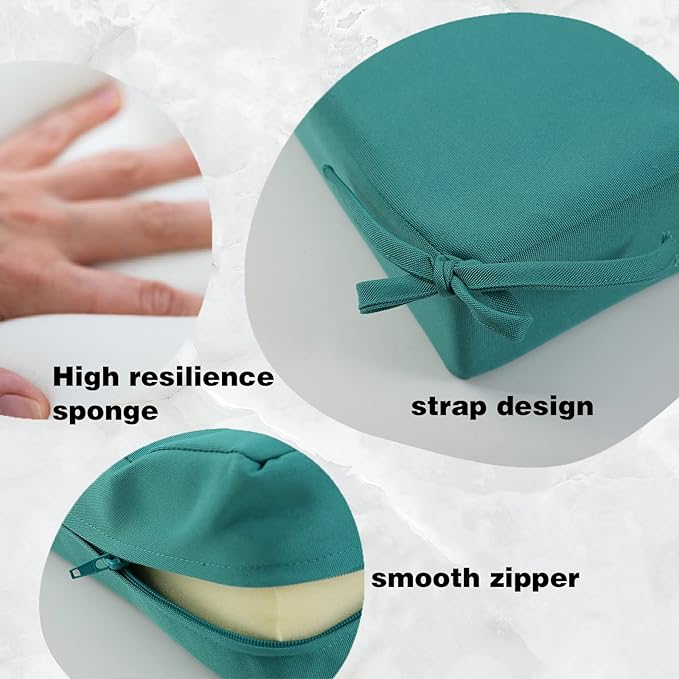 idee-home Outdoor Bench Cushion Waterproof, Bench Cushions for Outdoor Furniture, Patio Porch Swing Replacement Seat Pad with Ties for Garden Backyard, 36 x 18 Inch