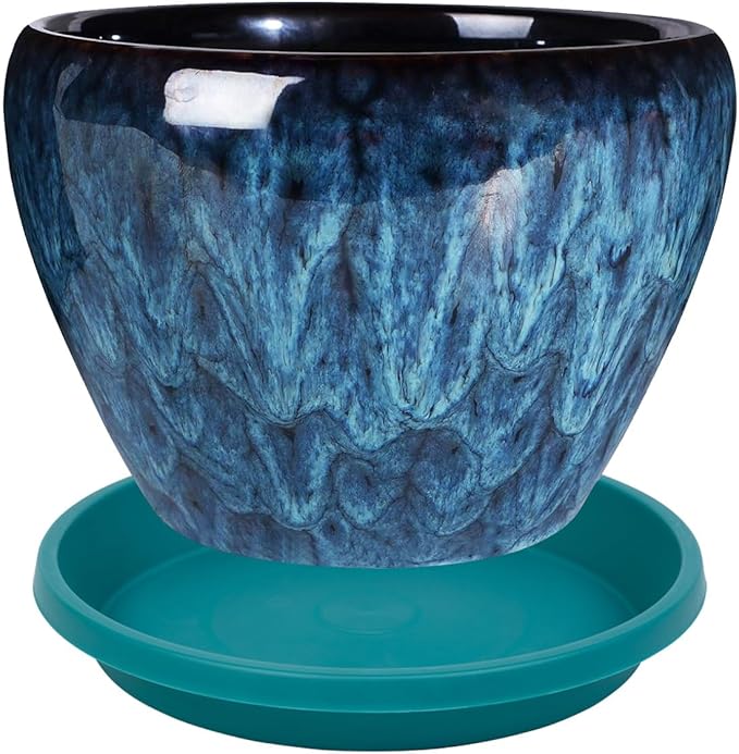 Plastic Plant Saucers 10 Inch Round Pack of 5 Heavy Duty Drip Trays for Indoor Outdoor Use