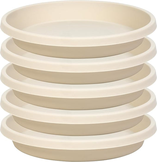 Plant Saucer 12 Inch Round 5 Pack Heavy Duty Plant Saucers Plastic Reusable Drip Trays for Flower Pots
