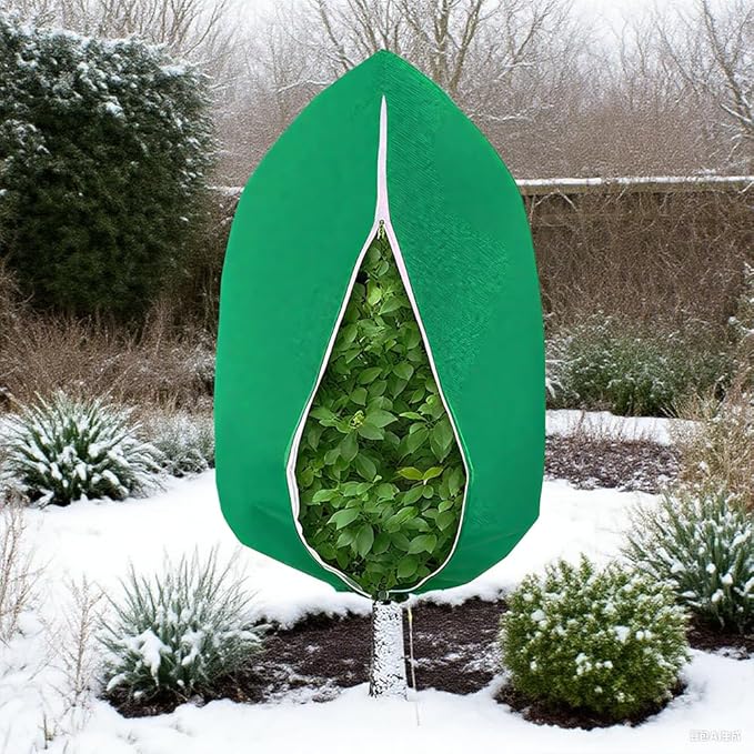 Baccessor 3PC Winter Plant Covers Freeze Protection Kit - 47x71 Reusable Frost Blankets with Adjustable Drawstring for Outdoor Bushes Potted Plants Tree
