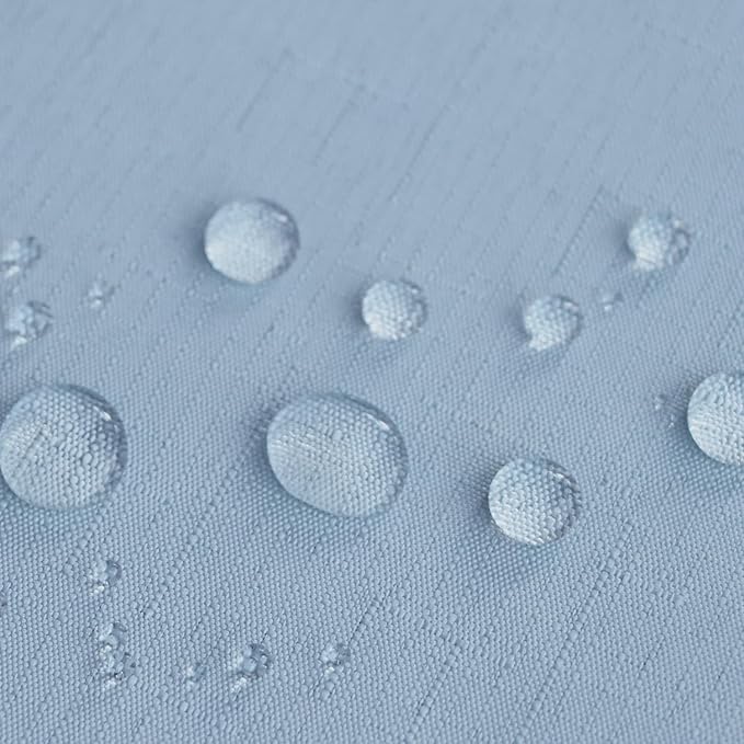 Outdoor Tablecloth Wrinkle-Free Stain Resistant Waterproof Polyester Fabric Table Cover with Zipper Umbrella Hole for Picnic/Party/Dinner/Patio Garden(60×84inch,Zippered,Blue Fog)