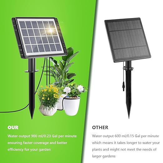 82FT Solar Drip Irrigation System, Auto Watering Kit for 30 Pots, Solar-Powered Plant Watering, 25 Timer Modes, 900ml/min Flow Indoor/Outdoor Garden, Balcony & Patio Irrigation System