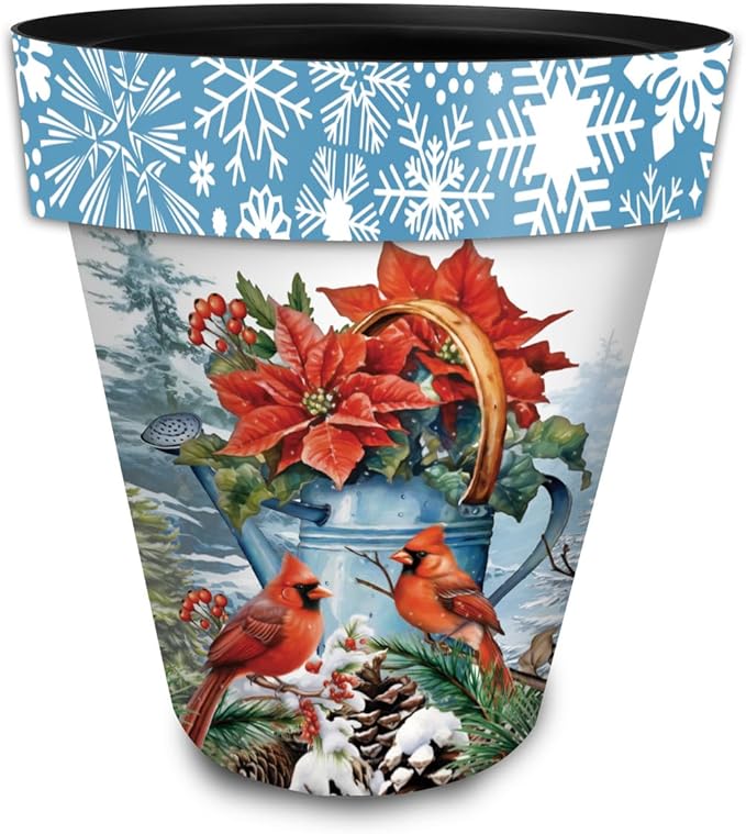 Briarwood Lane Winter Planter 14" x 15" x 15" Winter Watering Can Large for Winter Planter