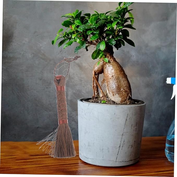 Didiseaon 3Pcs Palm Fiber Bonsai Brush for Flowerpot Cleaning Garden Washing Tool Durable Scratch Design Convenient Bonsai Care Accessories