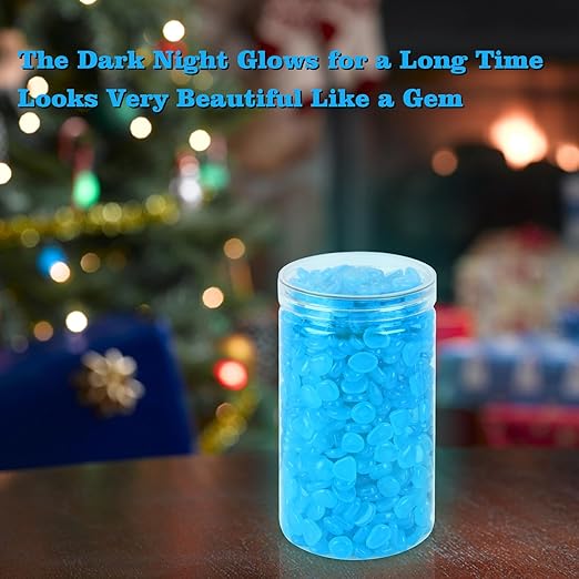 1000pcs Glow in The Dark Rocks Outdoor Decorations Stones Small Luminous Pebbles for Fish Tank Aquarium Lawn Patio Garden Indoor/Outdoor Decor and DIY Ideas -White