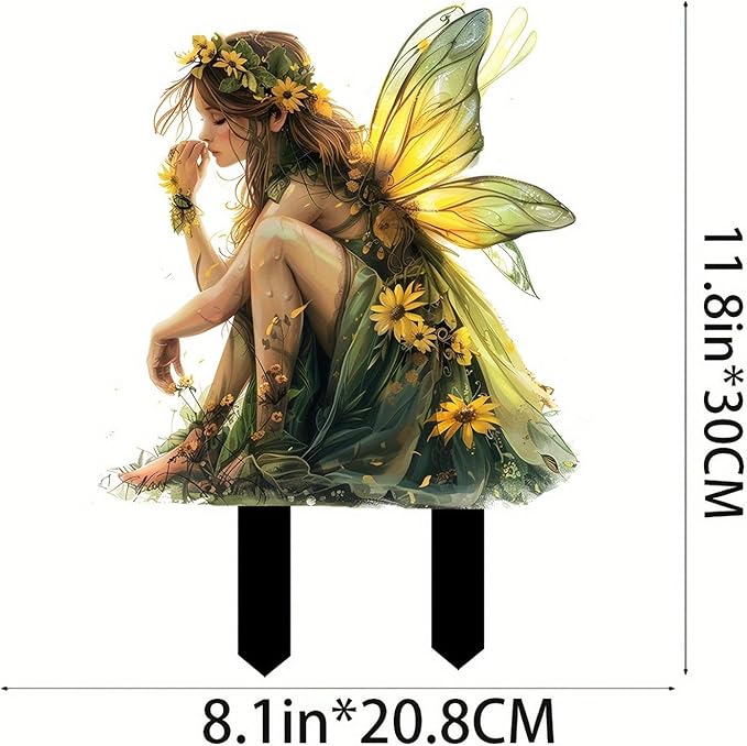 Bohemian Fairy Flower Pot Decor - Planter Pots Decor for Home or Garden (Chrysanthemum Elf)