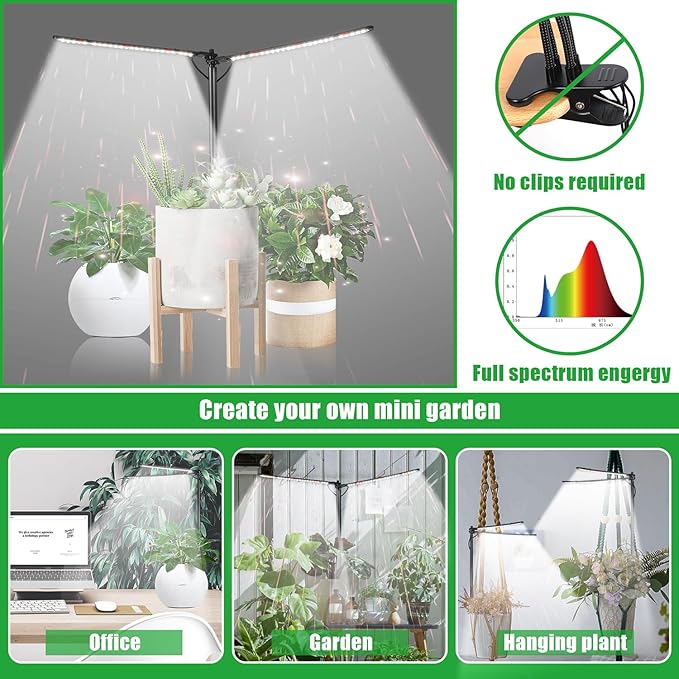 Plant Grow Light, Plant Lamp for Indoor Plants Growing, 6000K White Red Light for Succulents Mini Small Plants Growth (Without Timer/Dimming)