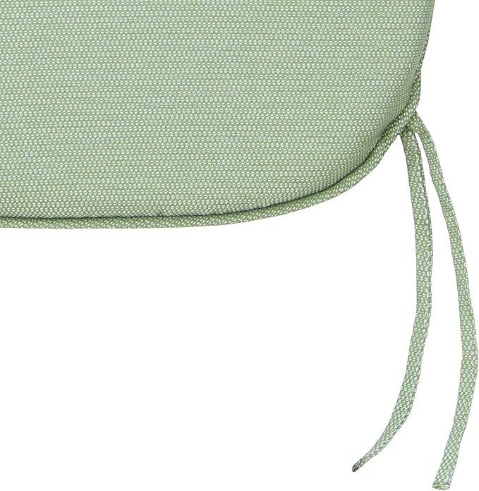 SleepMan Outdoor 17"x16" Chair Cushions with Ties Set of 8, Water Resistant All Weather U-Shape Seat Pads for Patio Garden Furniture Indoor Fade Resistant Patio Cushions (Light Green)