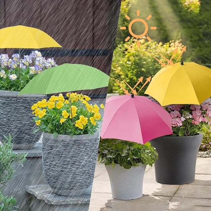 3Pcs Plant Umbrellas for Outdoor Plants, 24" Larger Adjustable Portable Plant Shade Cloth Umbrella, 52" Higher Garden Umbrella Windproof, Sun Shade for Plants, Potted Plants