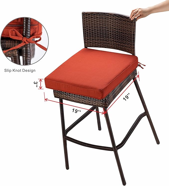 JMGBird 19x19 Outdoor Chair Cushions Set of 2 Water-Repellent Outdoor Seat Cushions 3-Year Color Fastness Outdoor Cushions for Patio Furniture