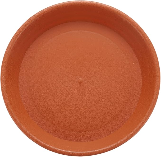 HARFINGTON Plastic Plant Saucer 6.1" Round Drip Trays Flower Pot Saucers Flower Base Bottom Drainage Tray for Indoors Outdoors Planters, Pottery Red